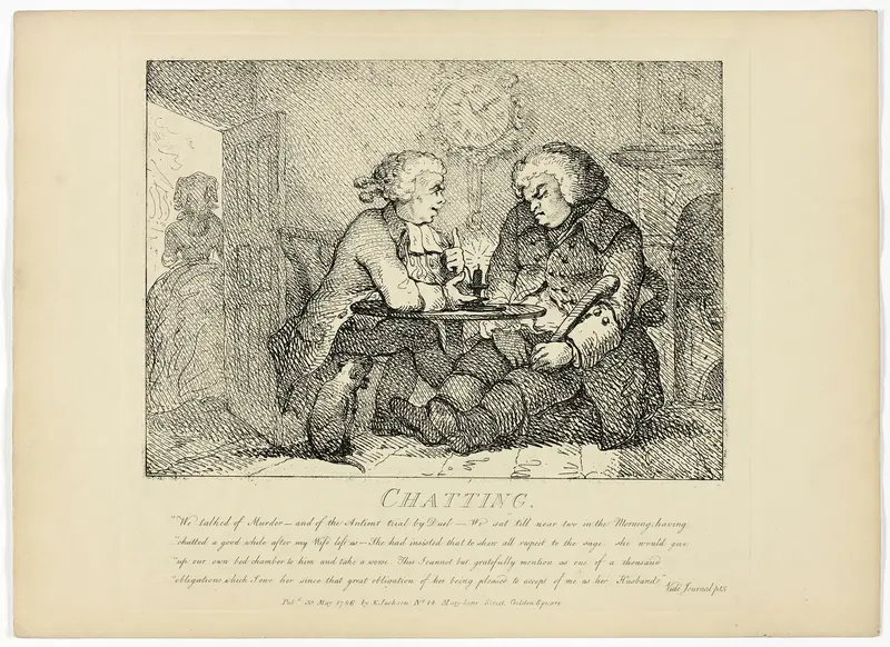 Chatting, from Boswell's Tour of the Hebrides Wall Art by Thomas Rowlandson - High-Resolution Digital Print