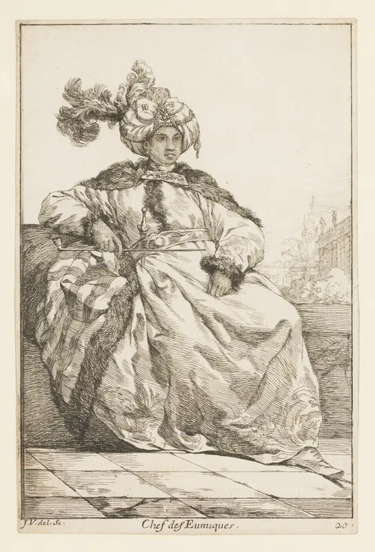 Chef des Eunuques (head of the Eunuchs), from the series "Caravane du Sultan à la Mecque..." (Caravan of a Sultan Going to Mecca) Wall Art by Joseph Marie Vien - High-Resolution Digital Print