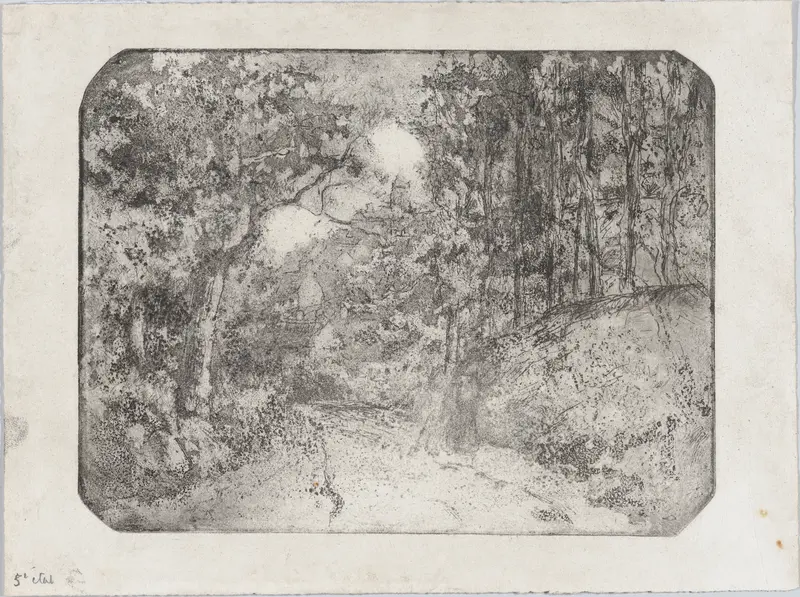 Chemin sous bois à Pontoise Wall Art by Camille Pissarro - High-Resolution Digital Print