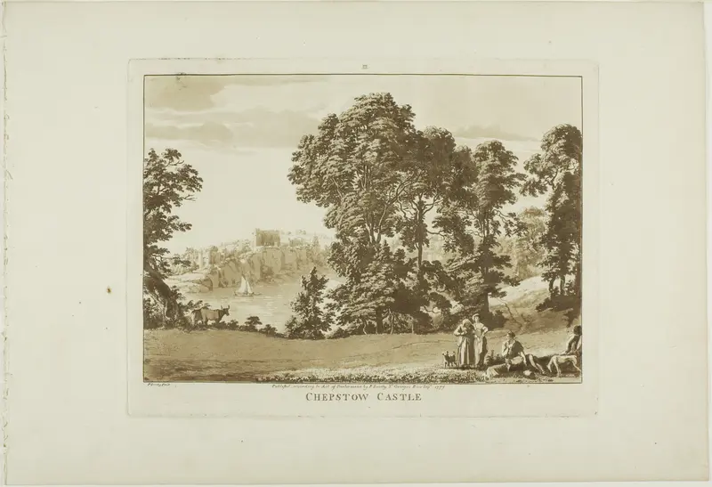 Chepstow Castle, plate four from Twelve Views in Wales Wall Art by Paul Sandby - High-Resolution Digital Print