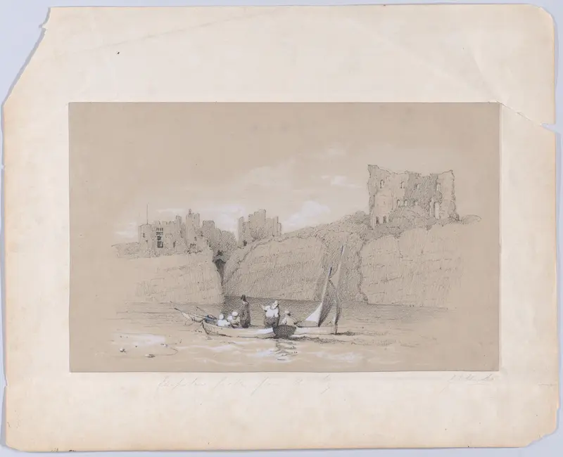 Chepstow Castle, Wales from the river Wye Wall Art by Lilburne Hicks - High-Resolution Digital Print