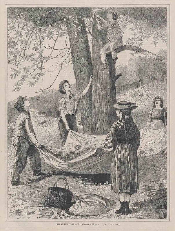Chestnutting (from "Every Saturday," Vol. I, New Series) Wall Art by Winslow Homer - High-Resolution Digital Print