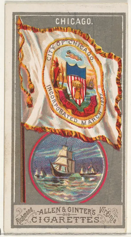 Chicago, from the City Flags series (N6) for Allen & Ginter Cigarettes Brands Wall Art by Allen & Ginter - High-Resolution Digital Print
