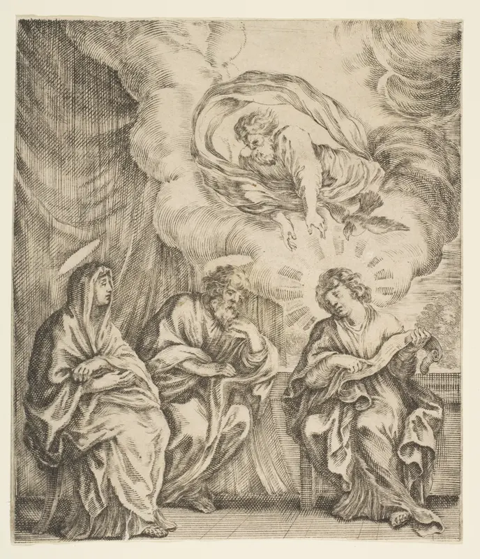 Child Jesus Explaining the Scriptures to His Mother and St. Joseph Wall Art by Stefano della Bella - High-Resolution Digital Print