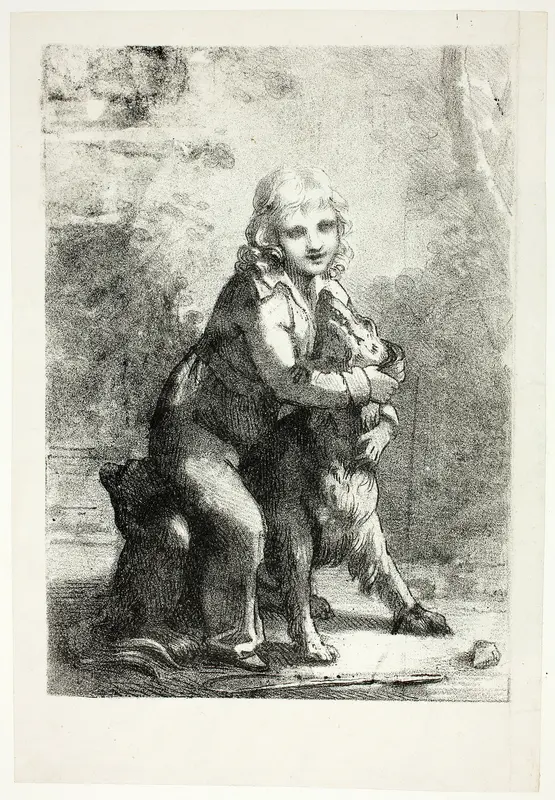 Child with Dog Wall Art by Pierre Paul Prud'hon - High-Resolution Digital Print