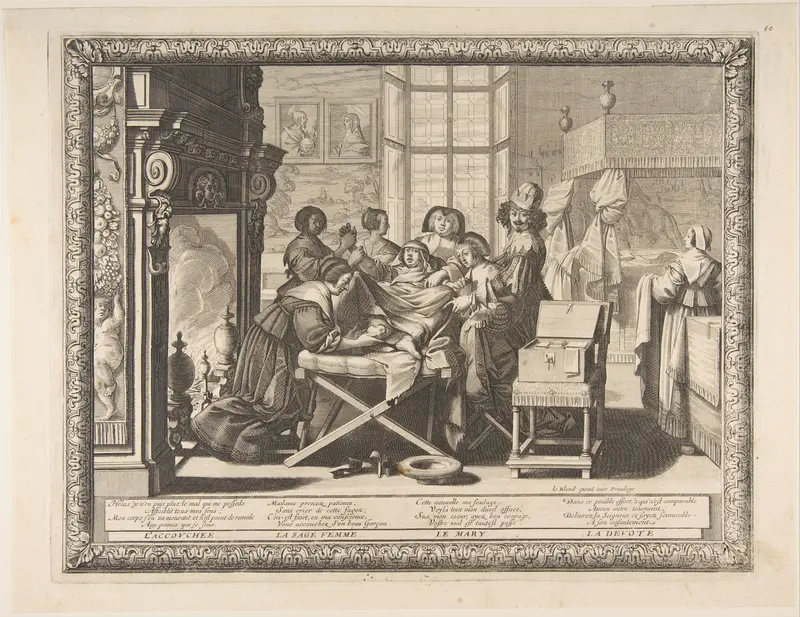 Childbirth Wall Art by Abraham Bosse - High-Resolution Digital Print