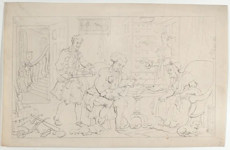 Childhood: The Tender Nurse's Care Resigned, from "The Dance of Life" Wall Art by Thomas Rowlandson - High-Resolution Digital Print