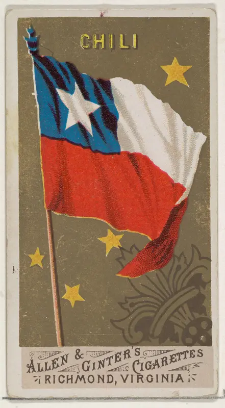 Chile, from Flags of All Nations, Series 1 (N9) for Allen & Ginter Cigarettes Brands Wall Art by Allen & Ginter - High-Resolution Digital Print