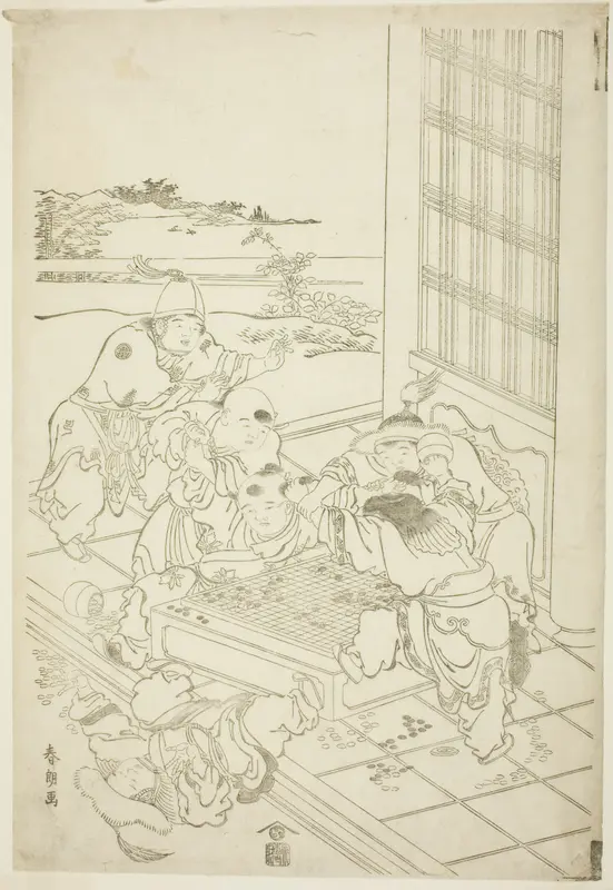 Chinese and Tartar Boys Quarreling over a Game of Go