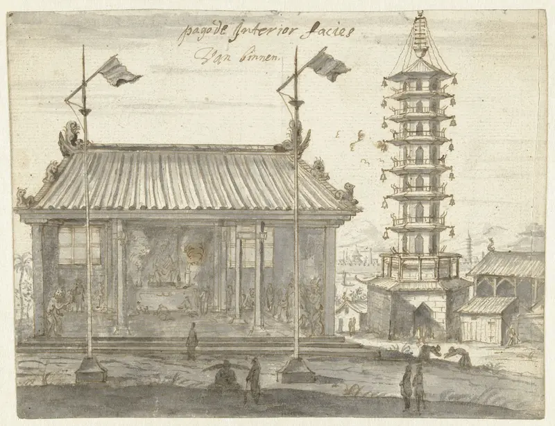 Chinese temple and pagoda Wall Art by Joan Nieuhof - High-Resolution Digital Print