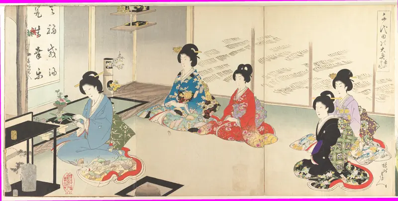 Chiyoda Inner Palace: No.20 Flower Arranging in Turn (Chiyoda no Ōoku: Chanoyu mawaribana)