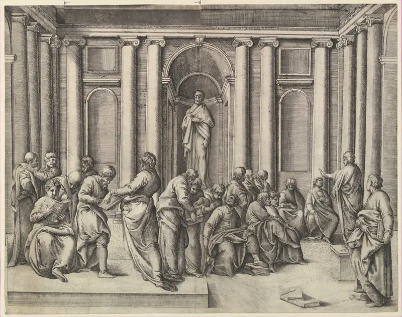 Christ among the Doctors Wall Art by Battista Franco - High-Resolution Digital Print