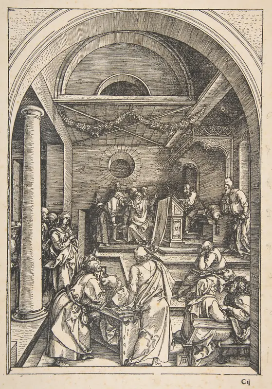 Christ among the Doctors, from "The Life of the Virgin" Wall Art by Albrecht Dürer - High-Resolution Digital Print