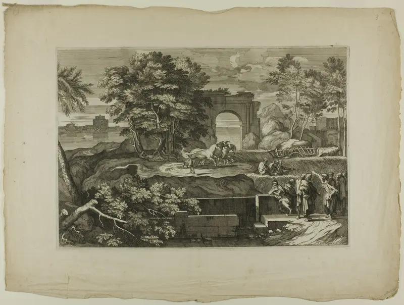 Christ and His Disciples with a Triumphal Arch in the Distance
