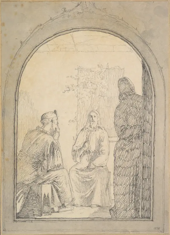 Christ and Nicodemus Wall Art by Christen Købke - High-Resolution Digital Print