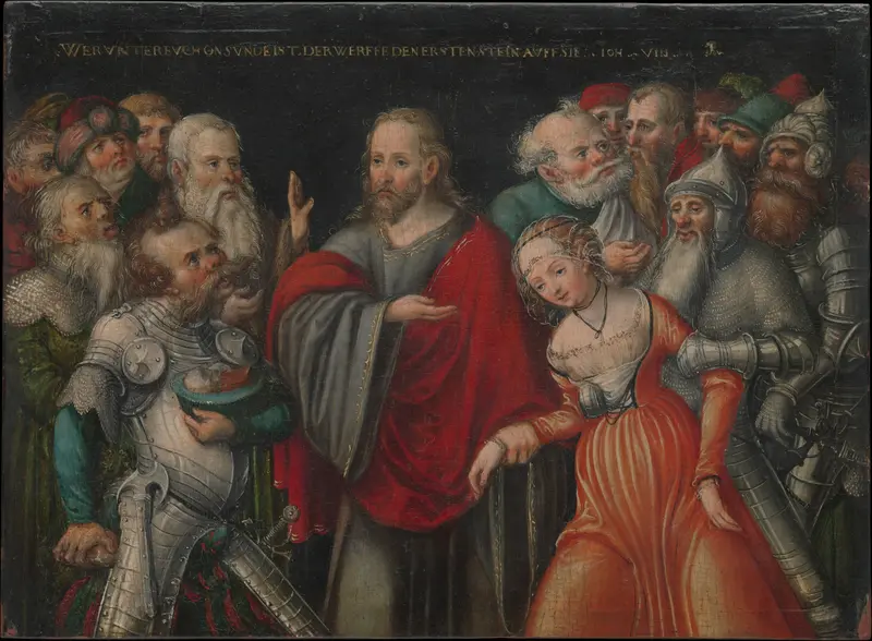 Christ and the Adulteress Wall Art by Lucas Cranach the Younger and Workshop - High-Resolution Digital Print
