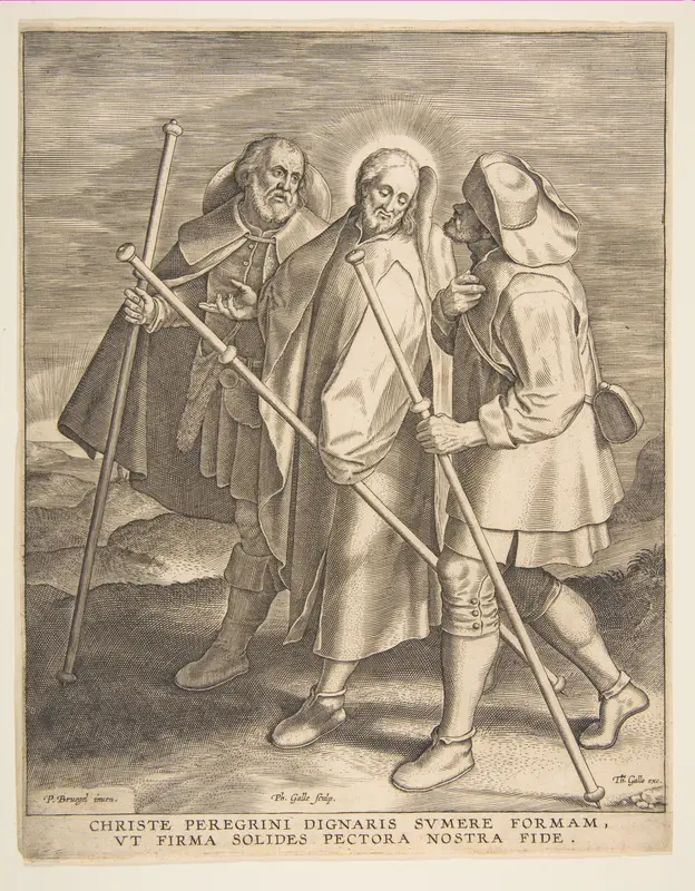 Christ and the Disciples on the Way to Emmaus Wall Art by Pieter Bruegel the Elder - High-Resolution Digital Print