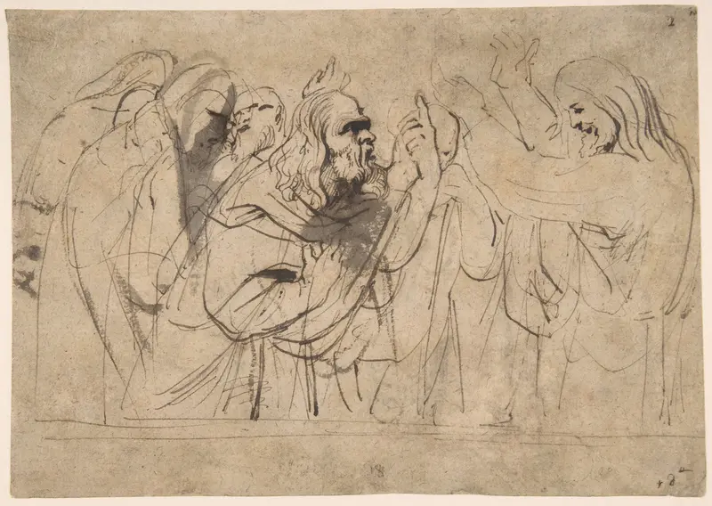 Christ and the Pharisees (recto); Christ and a Pharisee (verso) Wall Art by Anthony van Dyck - High-Resolution Digital Print