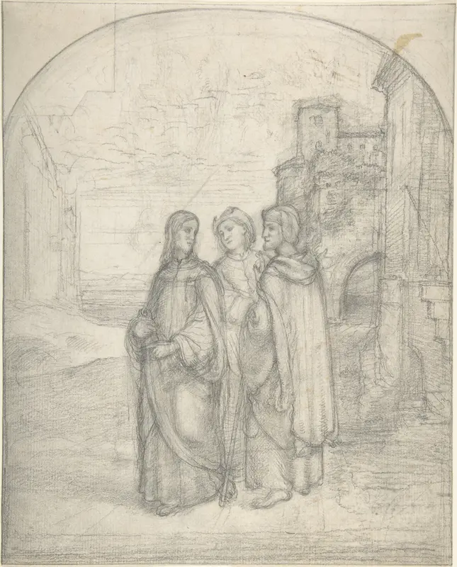 Christ and the Pilgrims of Emmaus Wall Art by (Johann Heinrich) Ferdinand Olivier - High-Resolution Digital Print