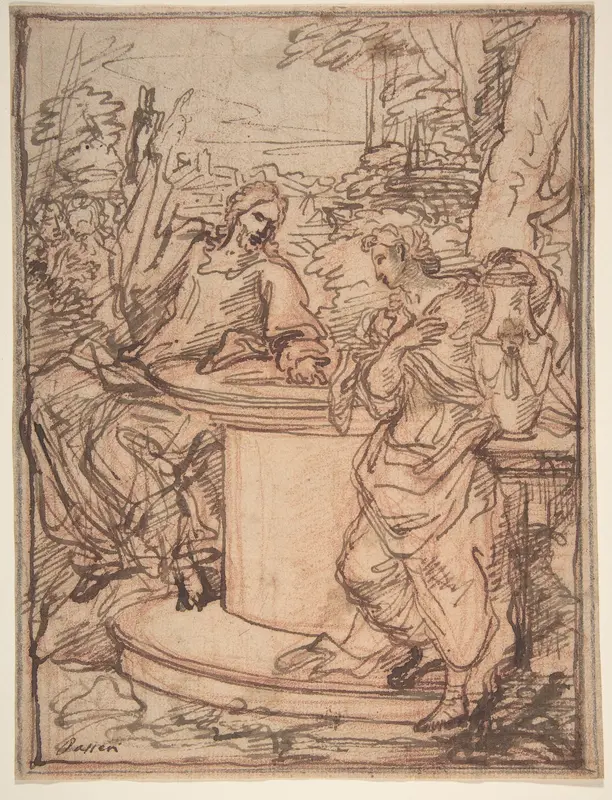 Christ and the Samaritan Woman at the Well Wall Art by Giuseppe Passeri (Passari) - High-Resolution Digital Print