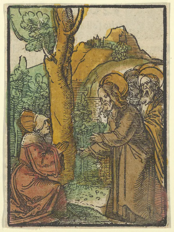 Christ and the Woman of Canaan, from Das Plenarium Wall Art by Hans Schäufelein - High-Resolution Digital Print