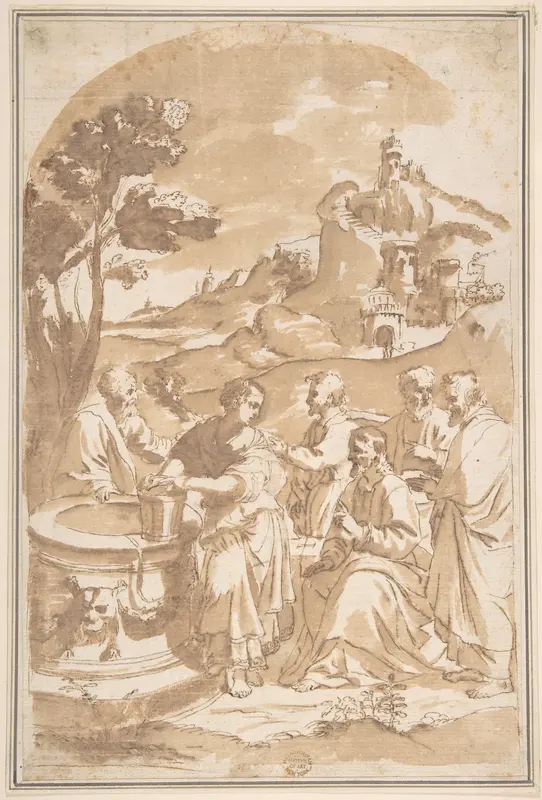 Christ and the Woman of Samaria Wall Art by Anonymous, Italian, 16th century - High-Resolution Digital Print