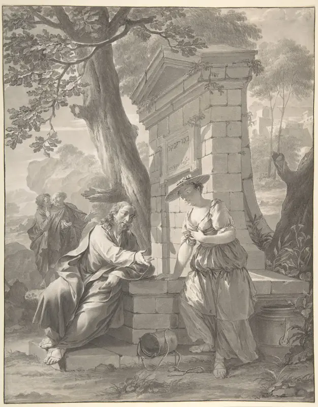 Christ and the Woman of Samaria Wall Art by Nicholas Verkolje - High-Resolution Digital Print