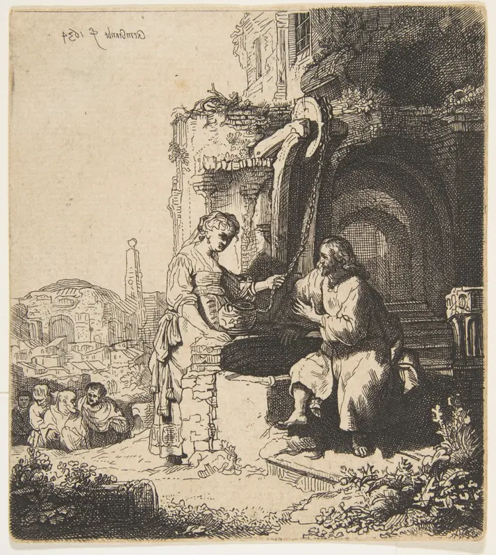 Christ and the Woman of Samaria among Ruins (reverse copy) Wall Art by William James Smith - High-Resolution Digital Print