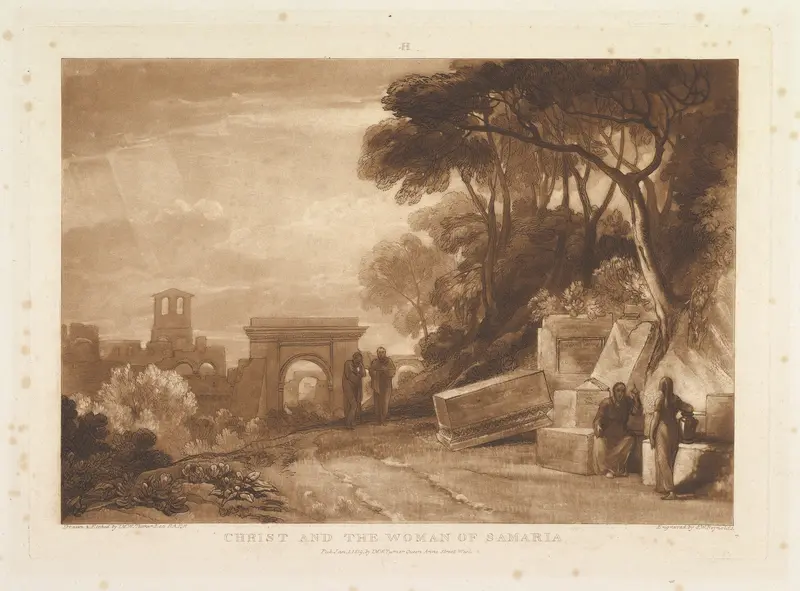 Christ and the Woman of Samaria, part XIV, plate 71 from "Liber Studiorum" Wall Art by Joseph Mallord William Turner - High-Resolution Digital Print