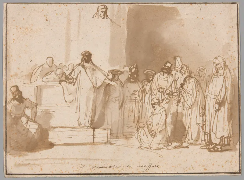 Christ and the Woman Taken in Adultery Wall Art by Gerbrand van den Eeckhout - High-Resolution Digital Print