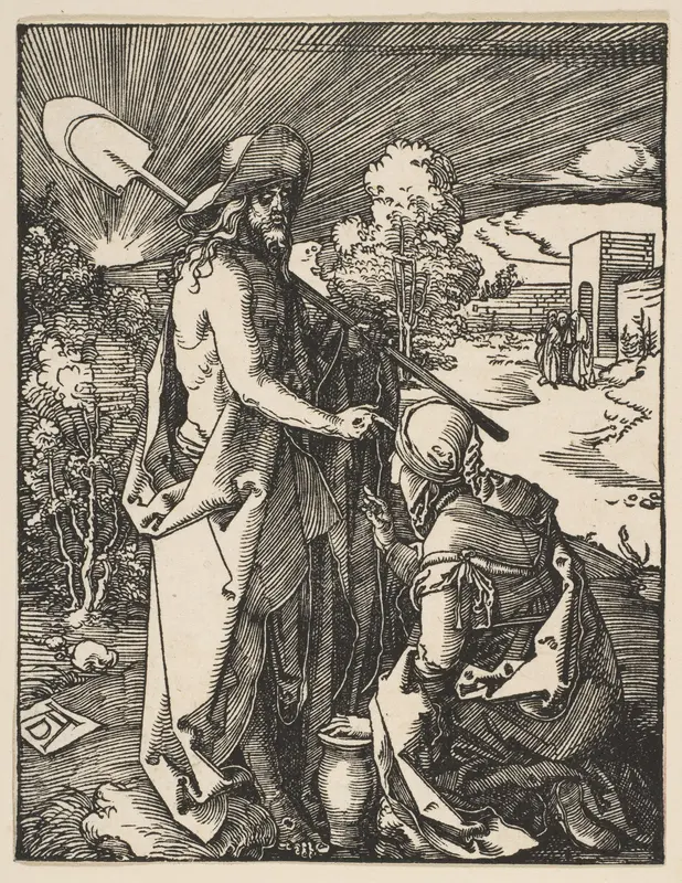 Christ Appearing to Mary Magdalen, from "The Small Passion" Wall Art by Albrecht Dürer - High-Resolution Digital Print