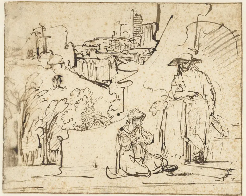 Christ Appearing to Mary Magdalene as a Gardener (Noli me tangere) Wall Art by Ferdinand Bol - High-Resolution Digital Print