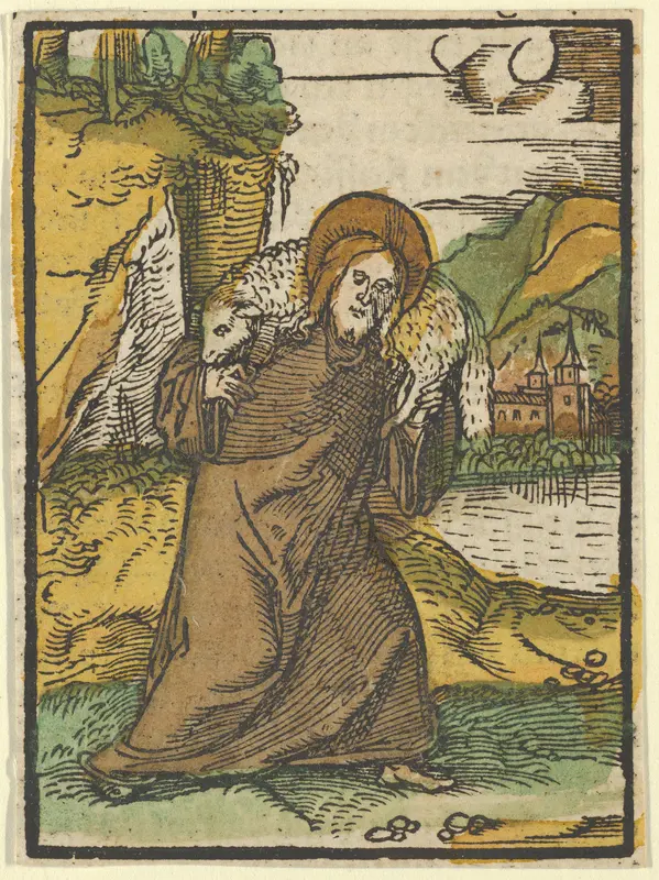 Christ as Good Shepherd, from Das Plenarium Wall Art by Hans Schäufelein - High-Resolution Digital Print