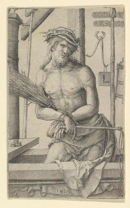 Christ as the Man of Sorrows with the Instruments of the Passion. Wall Art by Lucas van Leyden - High-Resolution Digital Print