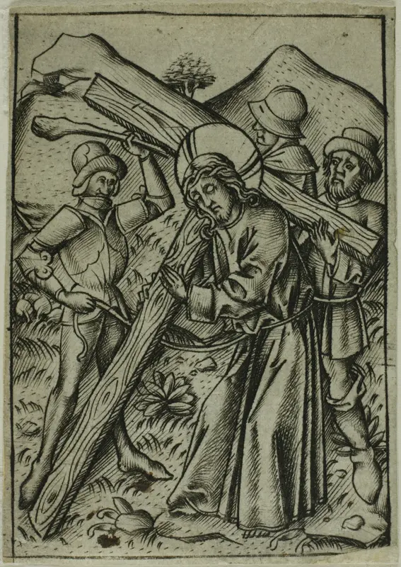 Christ Bearing the Cross Wall Art by Israhel van Meckenem, the younger - High-Resolution Digital Print