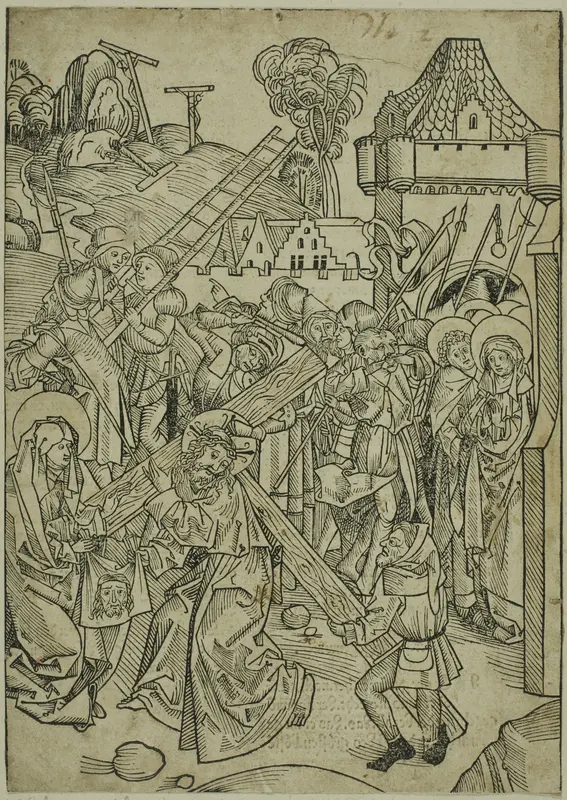 Christ Bearing the Cross, page 81, from the Treasury (Schatzbehalter) Wall Art by Michel Wolgemut - High-Resolution Digital Print