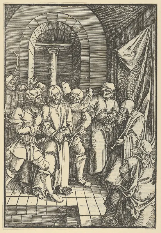 Christ before Annas, from Speculum passionis domini nostri Ihesu Christi Wall Art by Hans Schäufelein - High-Resolution Digital Print