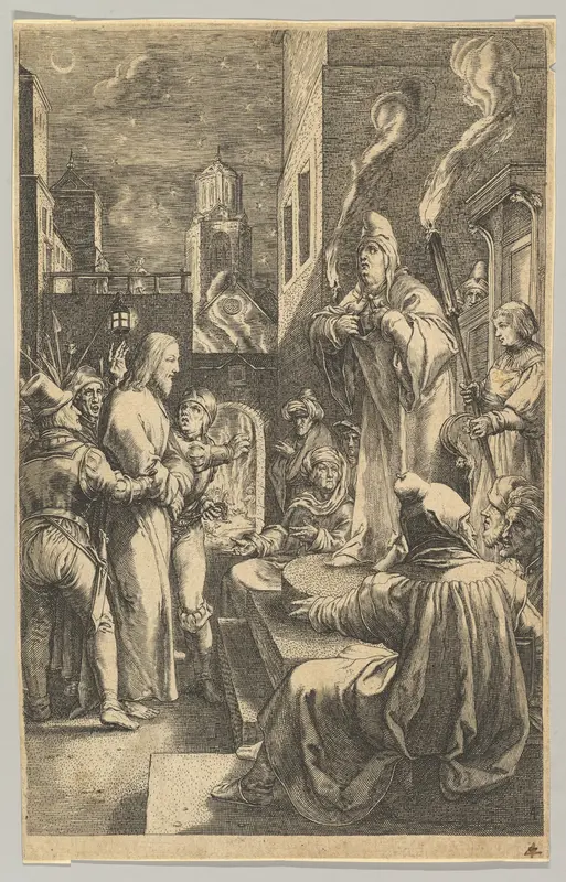 Christ before Caiaphas, from "The Passion of Christ" Wall Art by Ludovicus Siceram - High-Resolution Digital Print