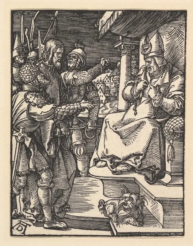 Christ before Caiaphas, from "The Small Passion" Wall Art by Albrecht Dürer - High-Resolution Digital Print
