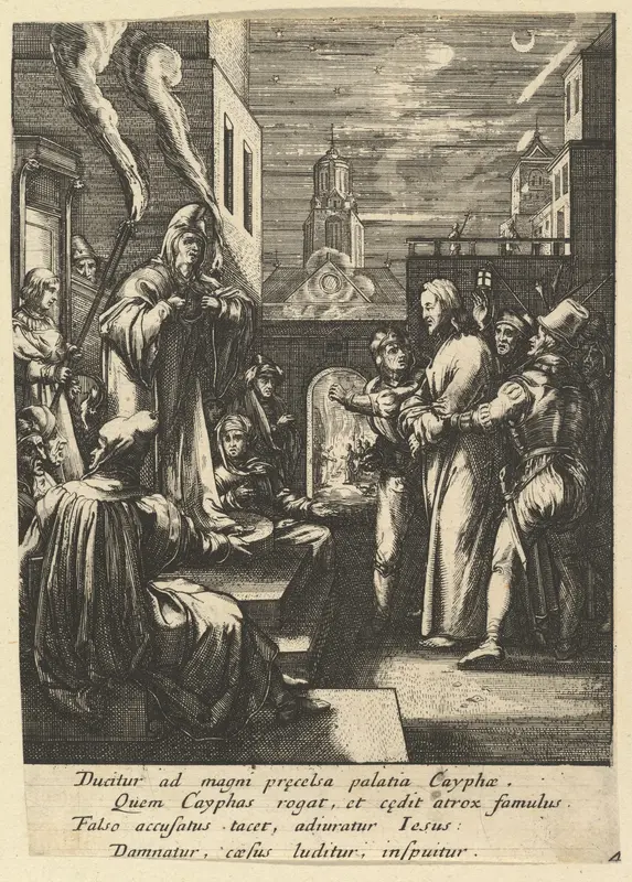 Christ Before Caiaphus, from "The Passion of Christ" Wall Art by Nicolas Cochin - High-Resolution Digital Print