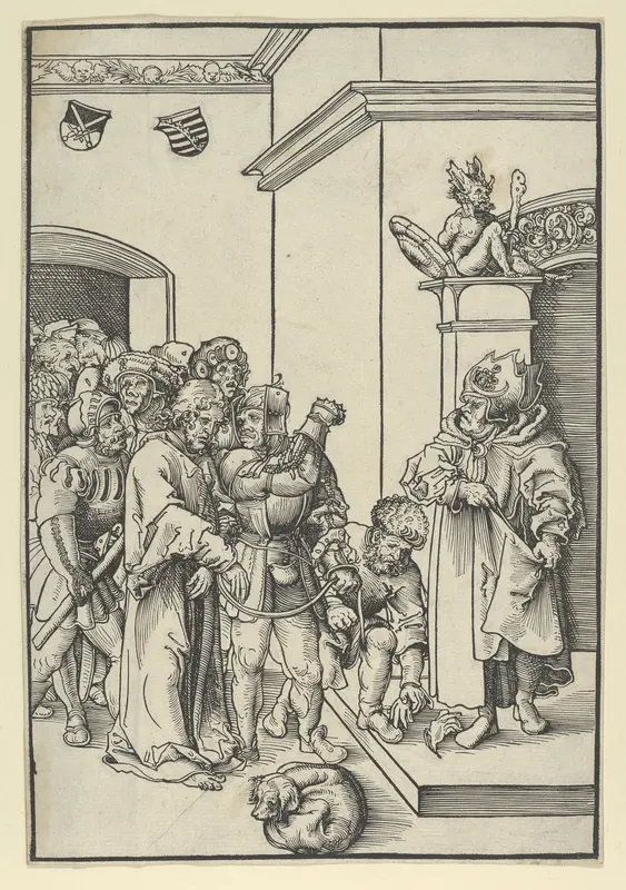 Christ before Caiphas, from "The Passion" Wall Art by Lucas Cranach the Elder - High-Resolution Digital Print