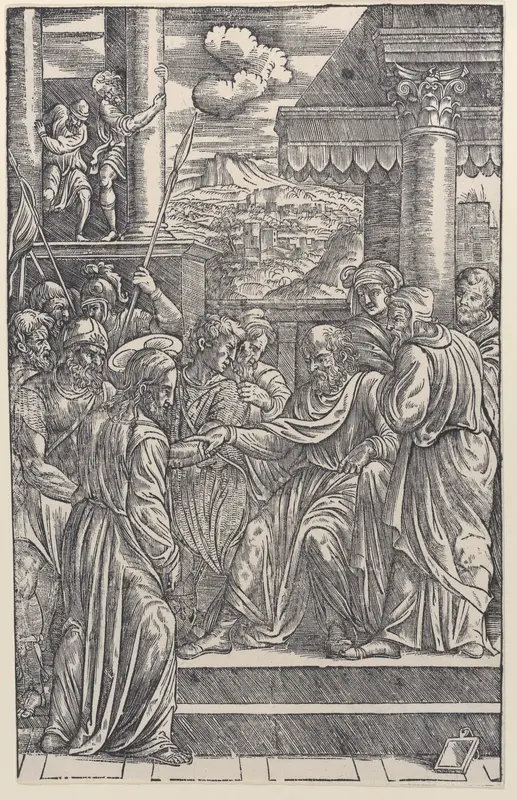 Christ before Pilate, from a series of sixteen prints of the Passion of Christ by Anonymous, Italian, 16th century - High-Resolution Digital Print