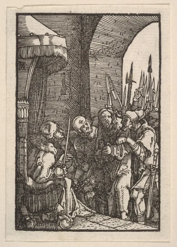 Christ Before Pilate, from "The Fall and Salvation of Mankind Through the Life and Passion of Christ" Wall Art by Albrecht Altdorfer - High-Resolution Digital Print