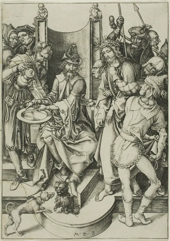 Christ before Pilate, from The Passion Wall Art by Martin Schongauer - High-Resolution Digital Print