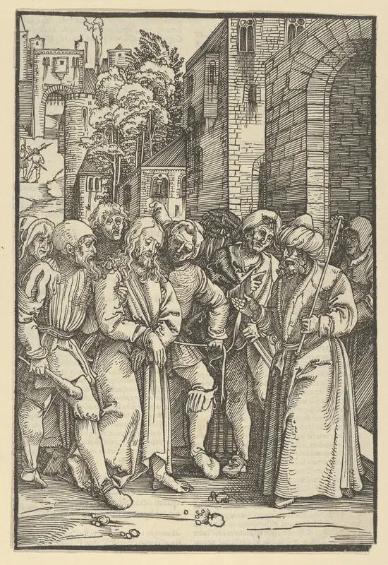 Christ before Pilate in front of his Palace, from Speculum passionis domini nostri Ihesu Christi Wall Art by Hans Schäufelein - High-Resolution Digital Print
