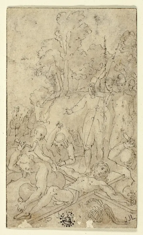 Christ Being Nailed to the Cross Wall Art by Friedrich Sustris - High-Resolution Digital Print