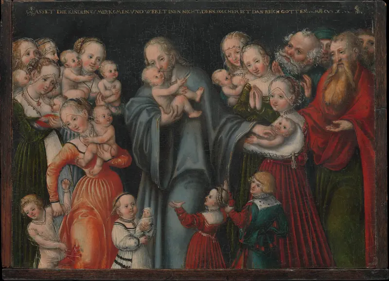 Christ Blessing the Children Wall Art by Lucas Cranach the Younger and Workshop - High-Resolution Digital Print