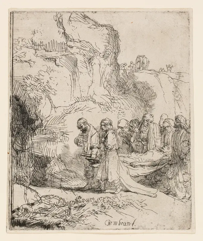 Christ Carried to the Tomb Wall Art by Rembrandt van Rijn - High-Resolution Digital Print