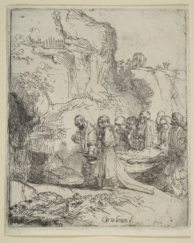 Christ Carried to the Tomb Wall Art by Rembrandt (Rembrandt van Rijn) - High-Resolution Digital Print