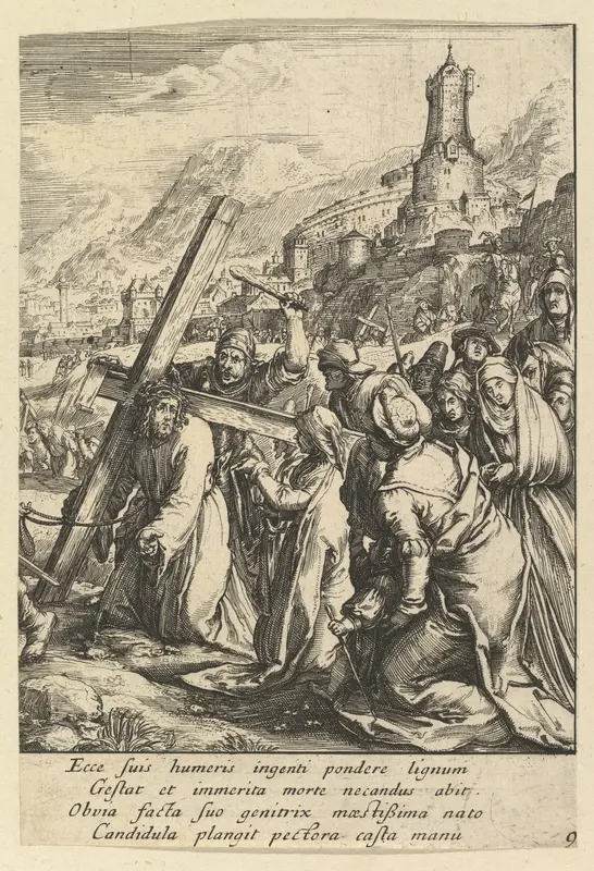 Christ Carrying the Cross, from "The Passion of Christ" Wall Art by Nicolas Cochin - High-Resolution Digital Print